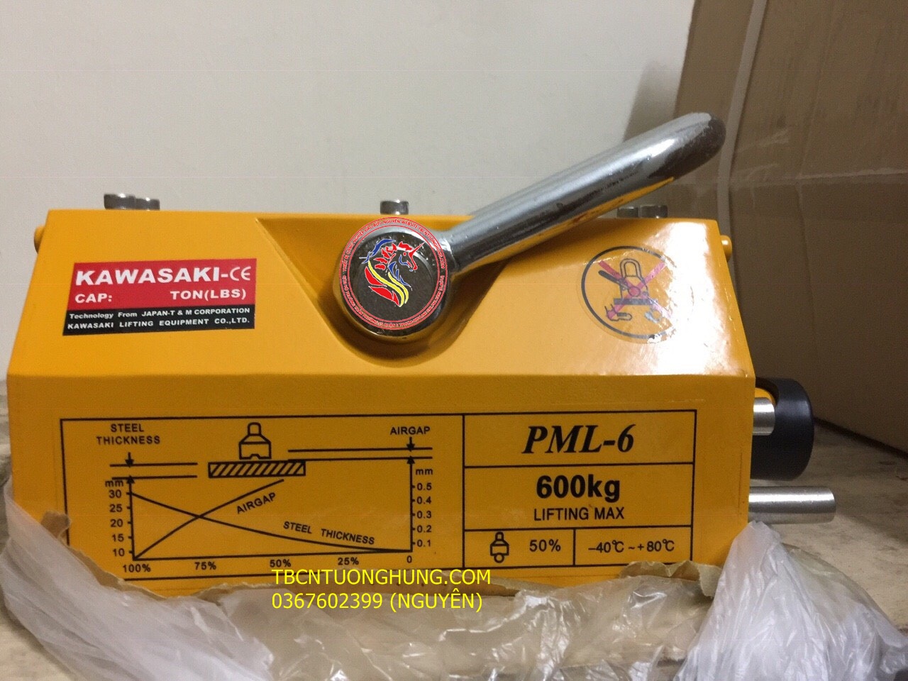  NAM CHÂM NÂNG HÀNG TAY GẠT KAWASAKI 600KG PML6