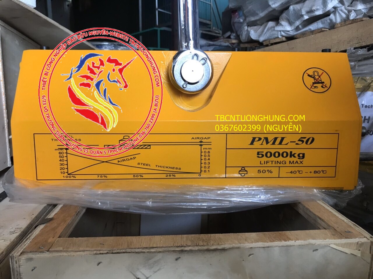 NAM CHÂM NÂNG HÀNG TAY GẠT KAWASAKI 5 TẤN 5000KG PML50