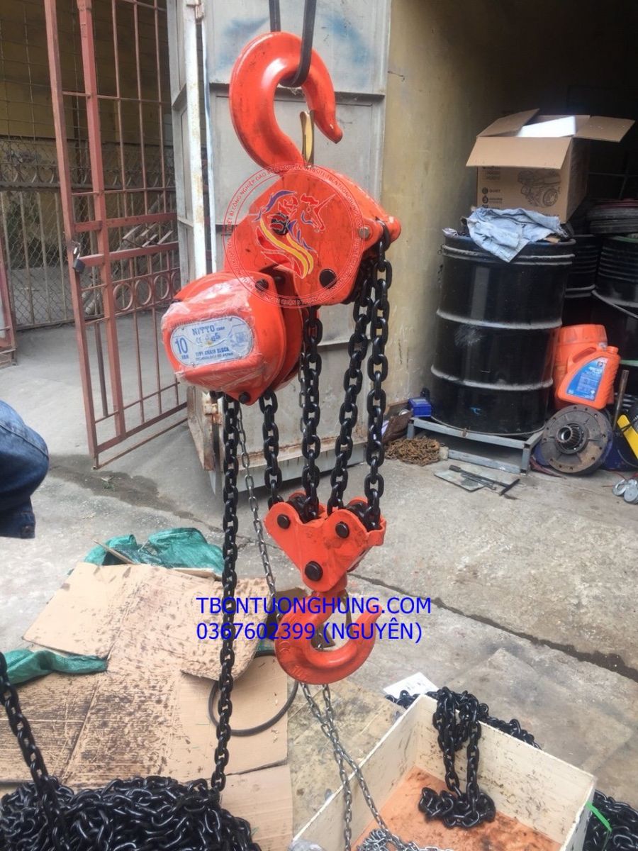 Palang xích kéo tay nitto 10 tấn 5 mét 90vp5 china
