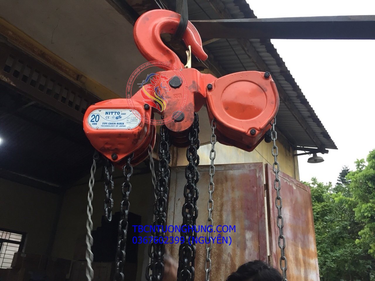 Palang xích kéo tay nitto 20 tấn 5 mét 180vp5 china