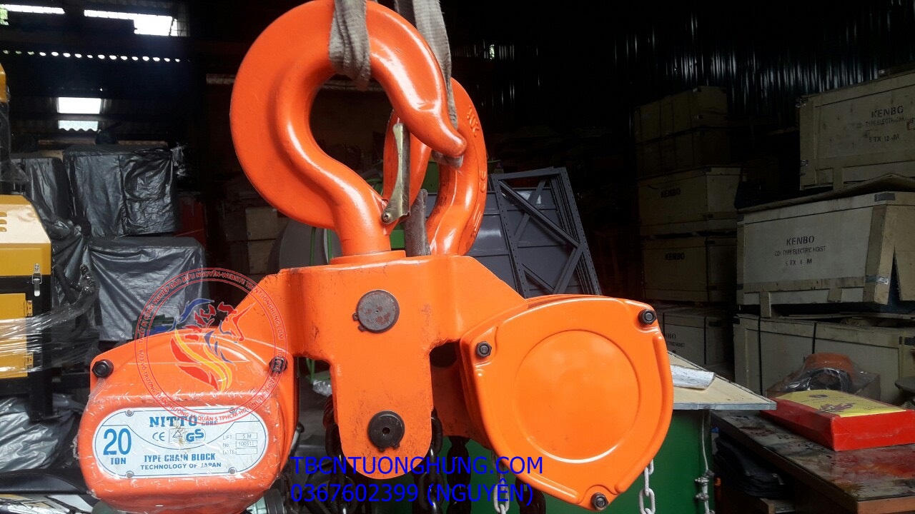 Palang xích kéo tay nitto 20 tấn 5 mét 180vp5 china