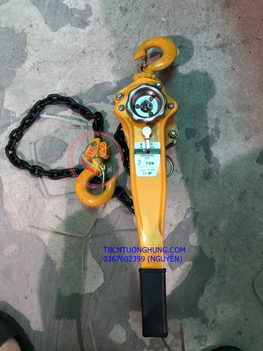 Pa lăng xích lắc tay KCP 2 tấn 2000kg 1.5 mét Technology USA China giá rẻ
