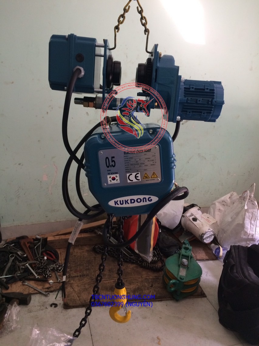 Pa lăng xích điện di chuyển Kukdong 0,5 tấn KD-1M Korea Hàn Quốc