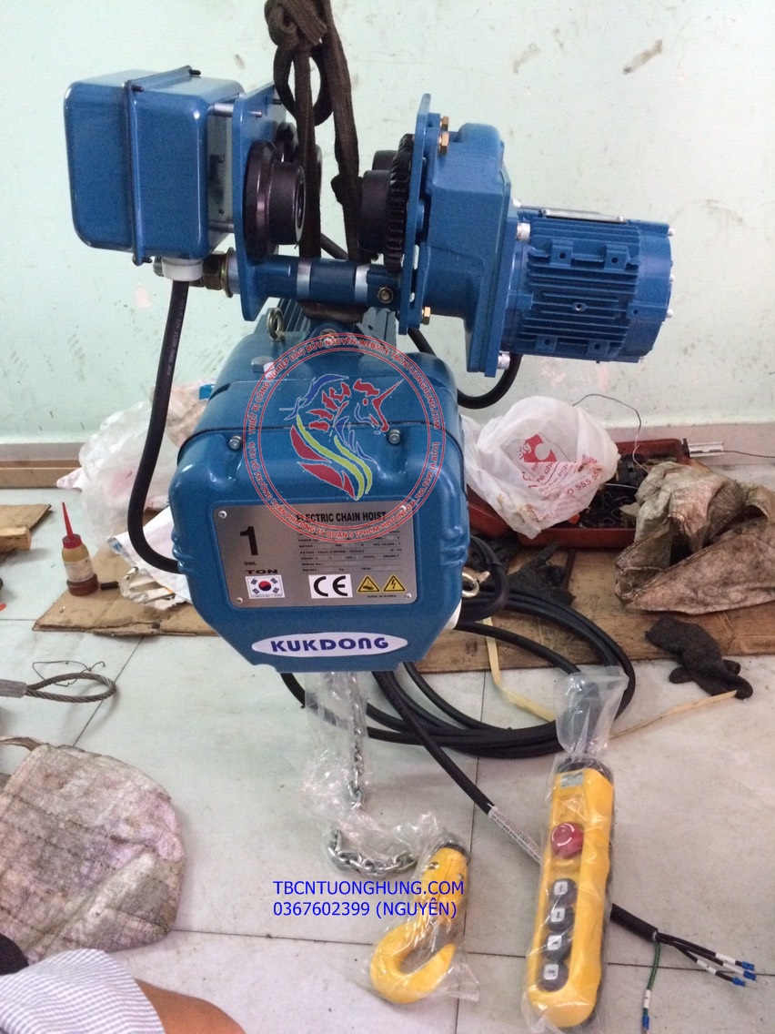  Pa lăng xích điện di chuyển Kukdong 1 tấn KD-1 Korea Hàn Quốc