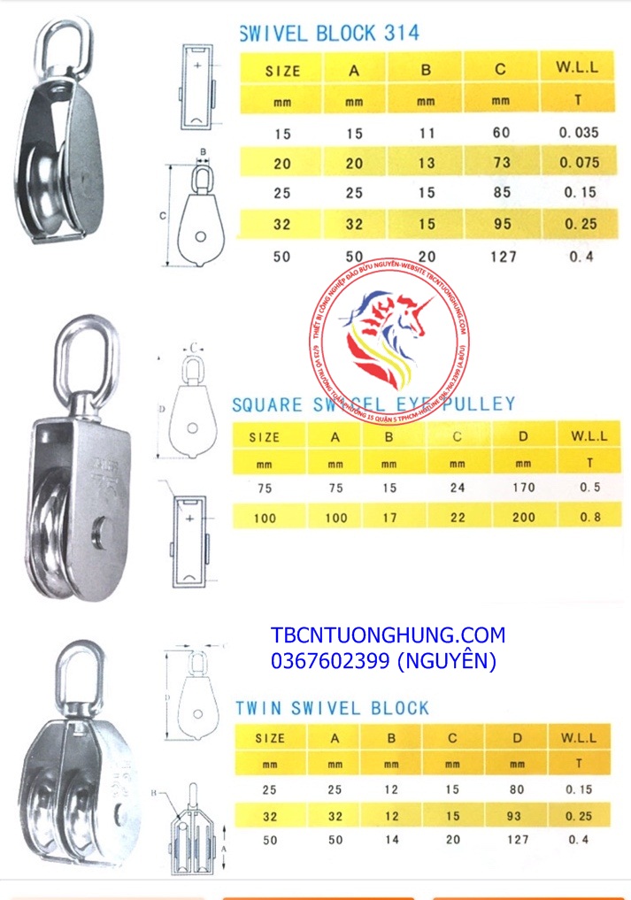 THONG SO KY THUAT RONG ROC DON VA DOI INOX 304 SS