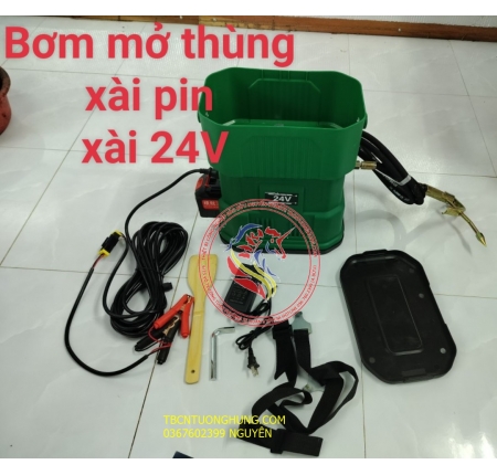 Thùng bơm mỡ bò pin bình 24v Koorflco