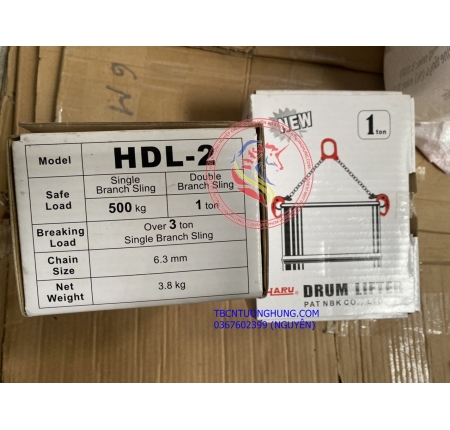 Kẹp cẩu thùng phuy Haru 1 tấn HDL-2 Taiwan