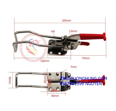 Kẹp định vị gh40323ss có khóa inox 304