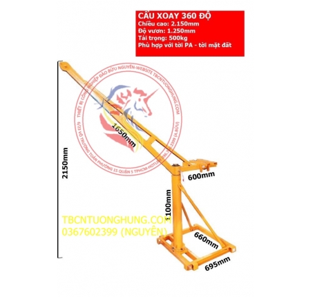 TỜI CẨU QUAY 500KG XOAY 360 ĐỘ