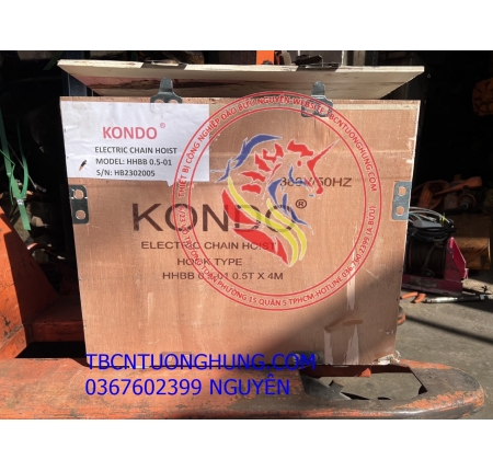 Pa lăng xích điện Kondo 0.5 tấn 500kg 380v