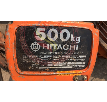 PALANG XÍCH ĐIỆN HITACHI 500KG 2 TỐC ĐỘ JAPAN NHẬT BÃI 