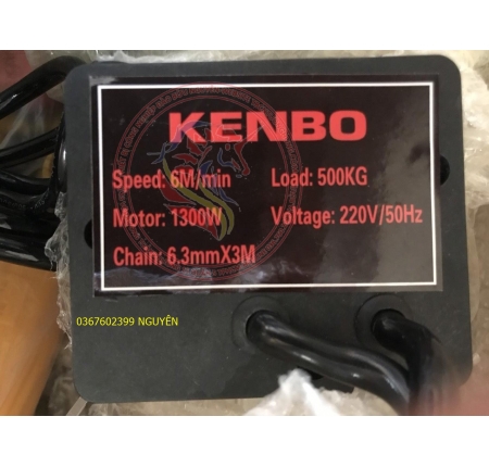 Pa lăng xích điện 0,5 tấn 500kg 220v Kenbo Fujifa Fag