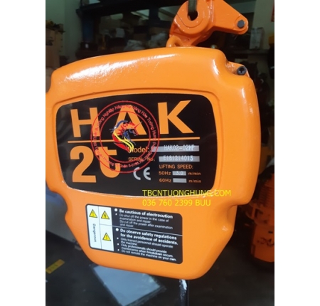 PALANG XÍCH ĐIỆN HAK 2 TẤN 2000KG 220V