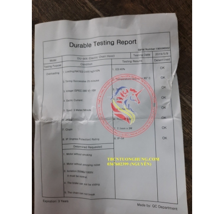 PALANG XÍCH ĐIỆN DUKE 2000KG DU 906 TAIWAN