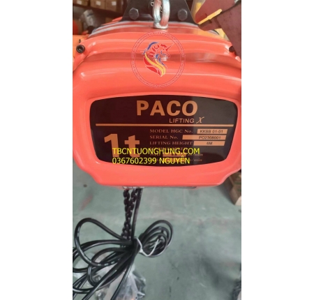 Palang xích điện Paco 1 tấn KKBB 380v