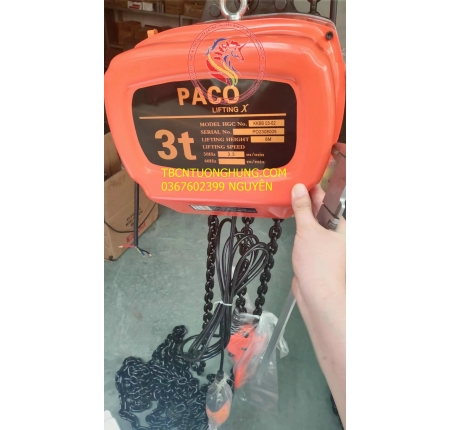 Palang xích điện Paco 3 tấn KKBB 380v