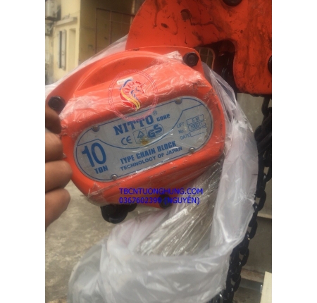 Palang xích kéo tay nitto 10 tấn 5 mét 90vp5 china