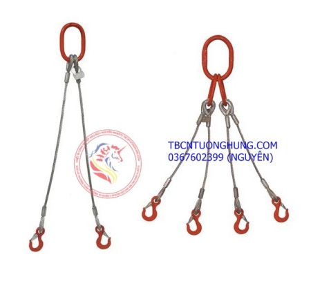 Bộ sling cáp cẩu hàng kawasaki 2 chân 3 chân 4 chân