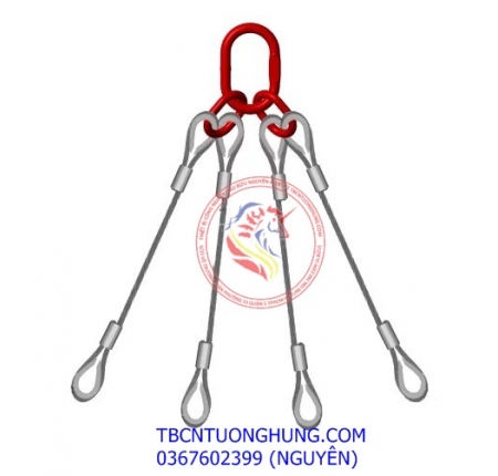 Bộ sling cáp cẩu hàng kawasaki 2 chân 3 chân 4 chân