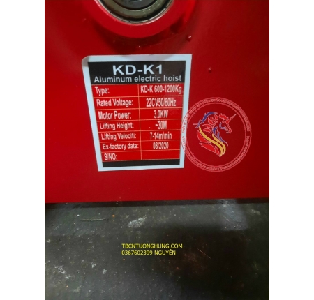 Tời điện KD-K1 600kg/1200kg Kondo