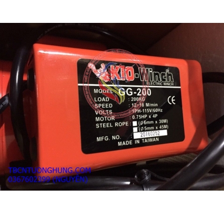 TỜI ĐIỆN KIO WINCH TAIWAN GG-200 200KG