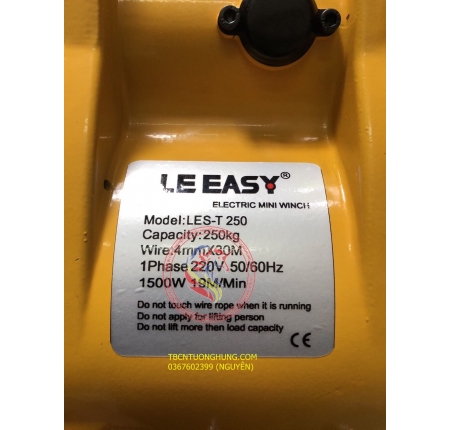TỜI ĐIỆN TREO LE EASY 250KG TAIWAN
